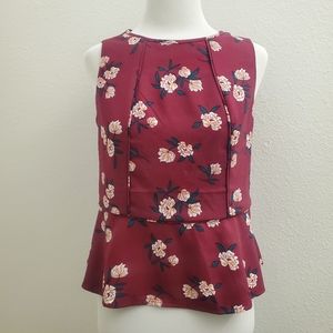 NWT Banana Republic Factory Floral Peplum Top T33